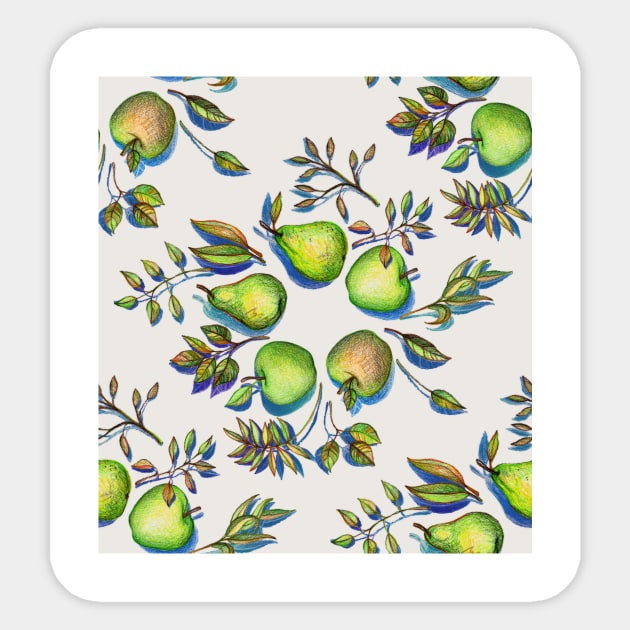 Summer's End - apples and pears Sticker by micklyn